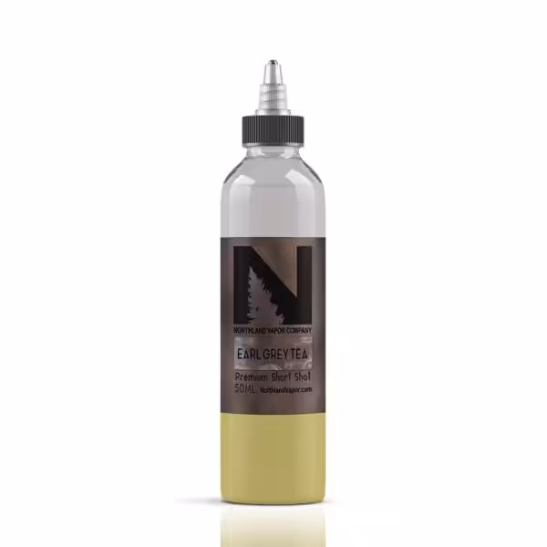 Northland Vapor Earl Grey Tea Short Shot Mockup With Reflection Northland Vapor Earl Grey Tea Short Shot Mockup With Reflection