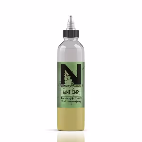 Northland Vapor Mint Chip Short Shot Mockup With Reflection Northland Vapor Mint Chip Short Shot Mockup With Reflection