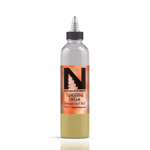 Northland Vapor Tangerine Dream Short Shot Mockup With Reflection Northland Vapor Tangerine Dream Short Shot Mockup With Reflection