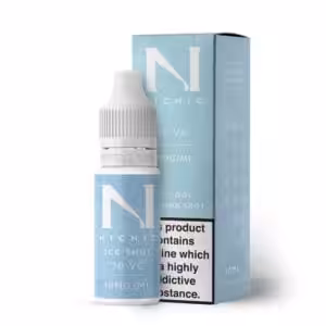 A bottle of Nic Nic Ice Shot with outer box